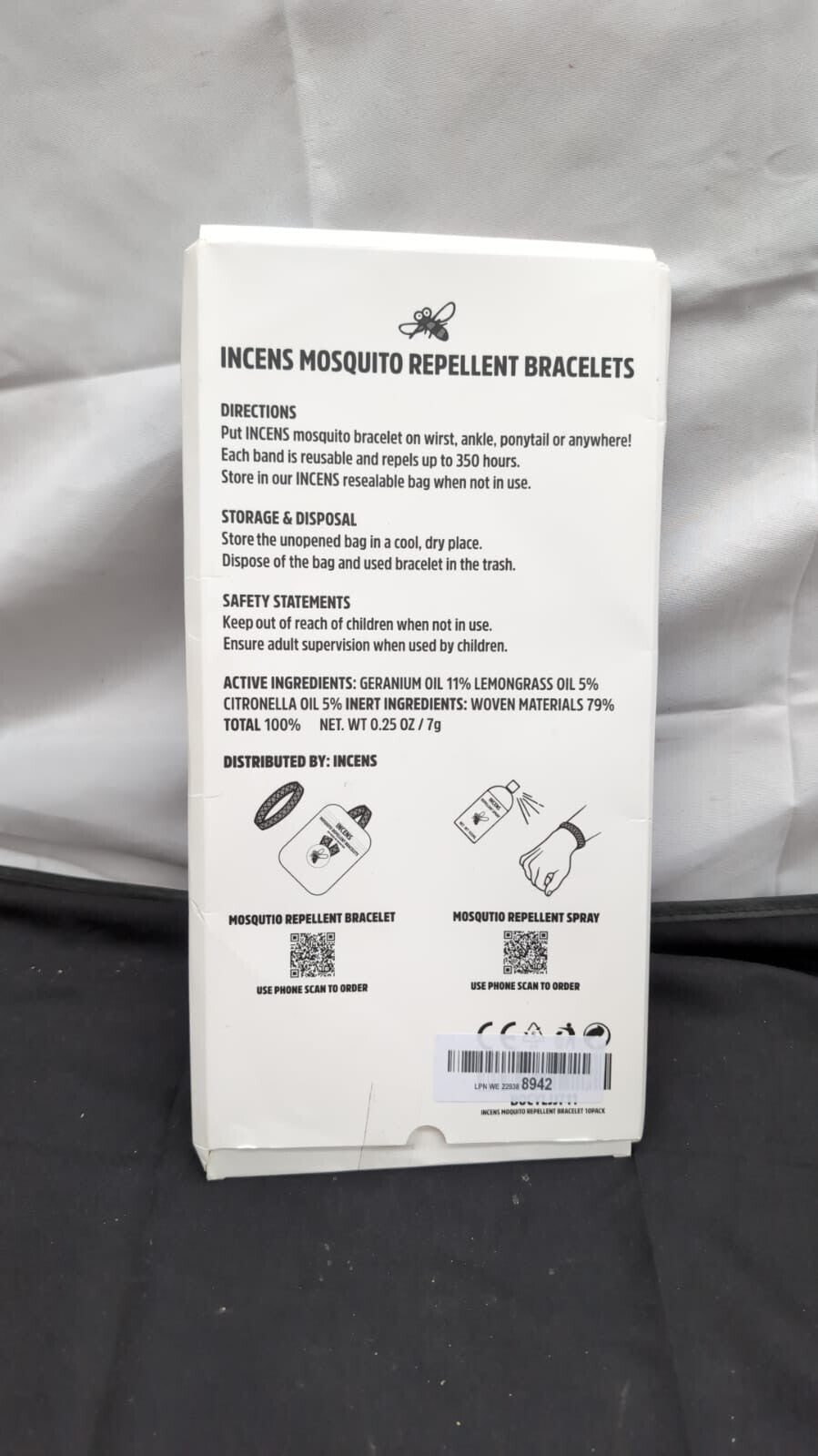 incens mosquito repellent bracelets 350 hours protection 10pack