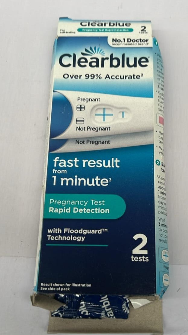 Clearblue Pregnancy Test Result As Fast As 1 Minute, Kit of 2 (BOX DAMAGED)