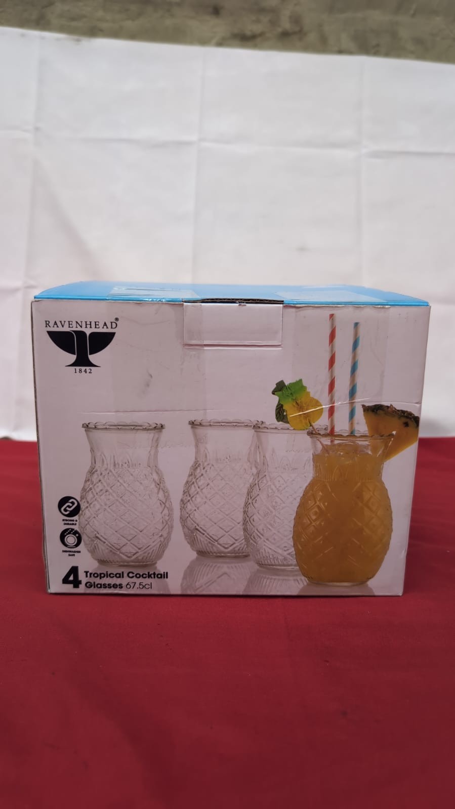 Ravenhead Entertain Set of 3 Pineapple Cocktail Glasses 67.5 CL