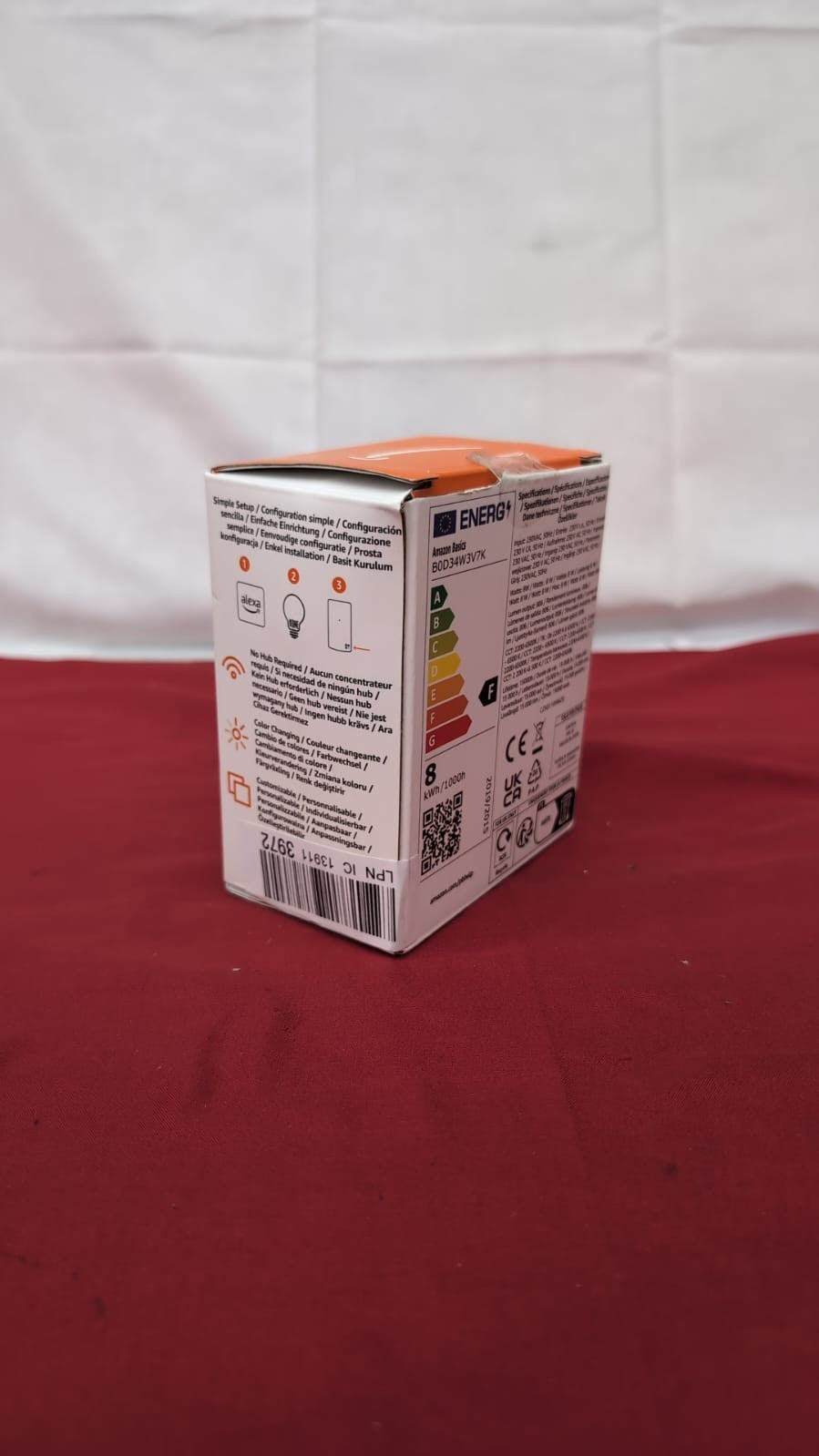 Amazon Basics Smart A60 Multicolor LED Light Bulb, E27 ,8W,2PACK ( box damaged)
