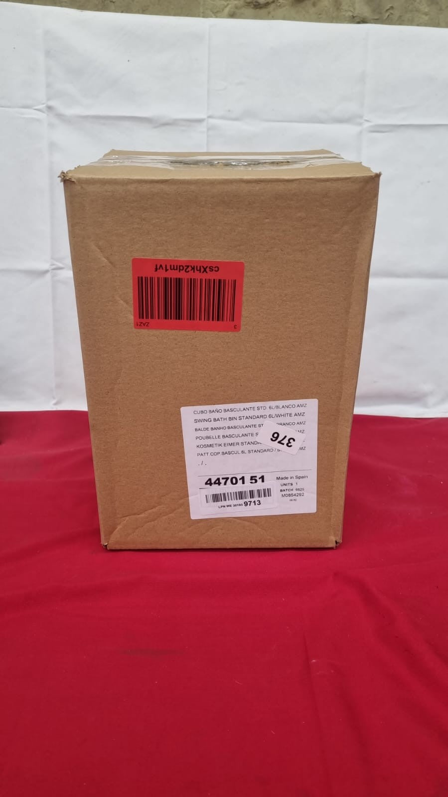 TATAY Bathroom Bin with Tipping Lid, 6L Capacity, White