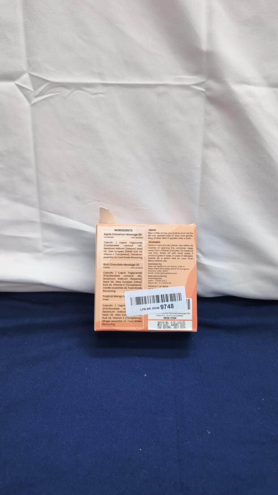 Dude's Love - Luscious Flavored Body Massage Oils 3 x 50ML (box damaged)