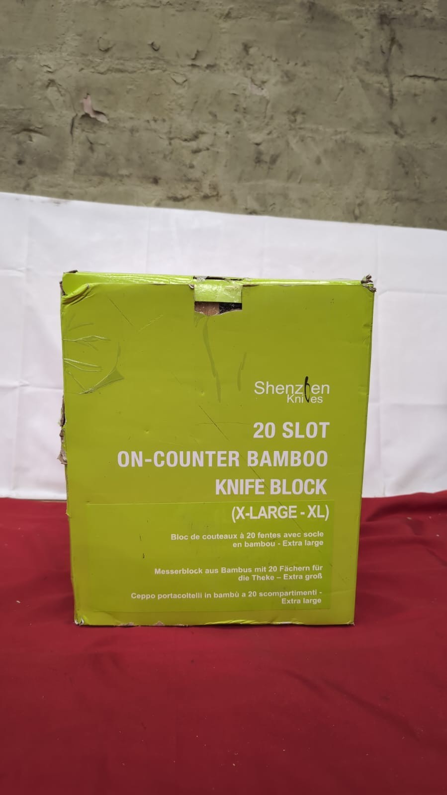 20 Slot Universal Knife Block: Shenzhen Knives Large Bamboo Wood (BOX DAMAGED)