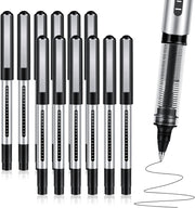Rollerball Pens, 12 Pack 0.5 mm Fine Point Pen Set, Quick Drying Pens