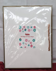 Gift Bags with Tissue Paper,White/Gold (3pack)
