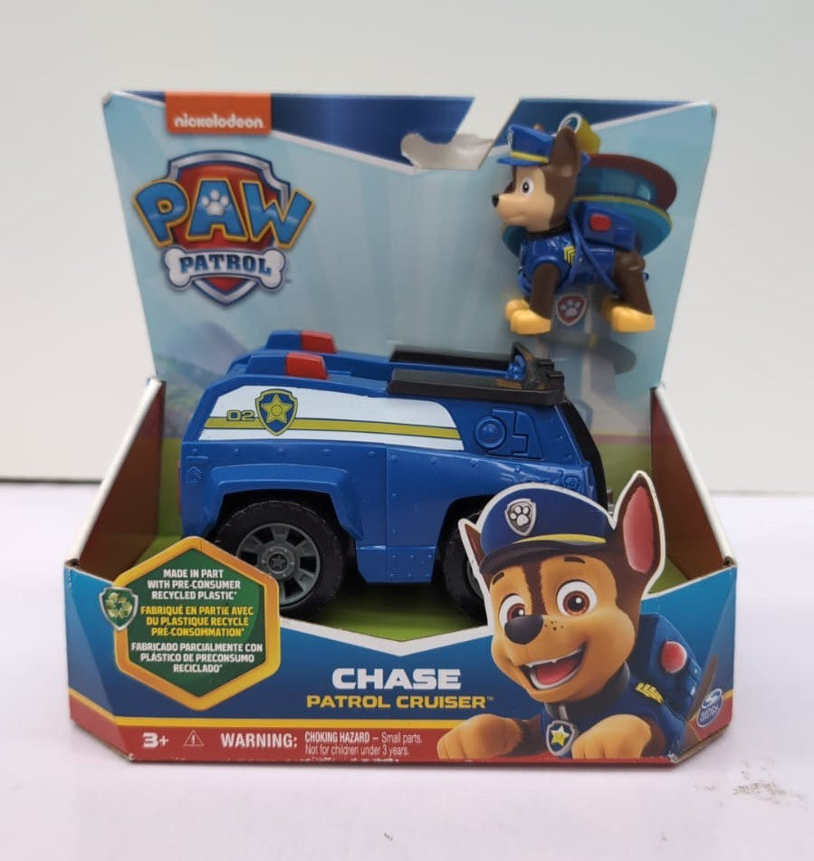 Paw Patrol, Chase’s Patrol Cruiser, Toy Car with Action Figure(pack damaged)