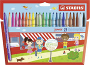 STABILO power - Medium Fibre-Tip Pen - Pack of 24 (PACKAGING DAMAGED)