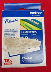Brother TZe-241 Labelling Tape Cassette, 18 mm (W) x 8 m (L), Laminated, Genuine