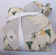 Winter Pine Trees Tablecloth Cotton Fabric Table 60x84in (PACKAGING DAMAGED)