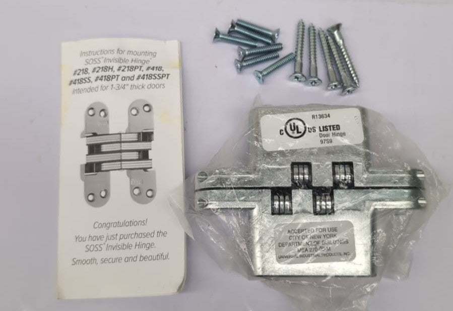 R13634 SOSS Invisible Hindge ( packaging damaged - missing some screws)