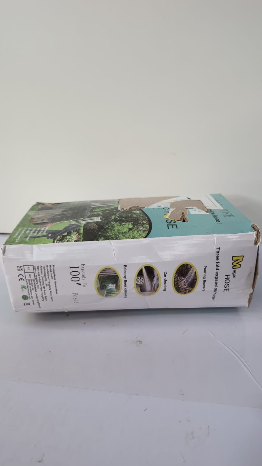 Expandable Garden Hose Pipe 100ft  Water Hose with 10 Functions Gun (box damaged