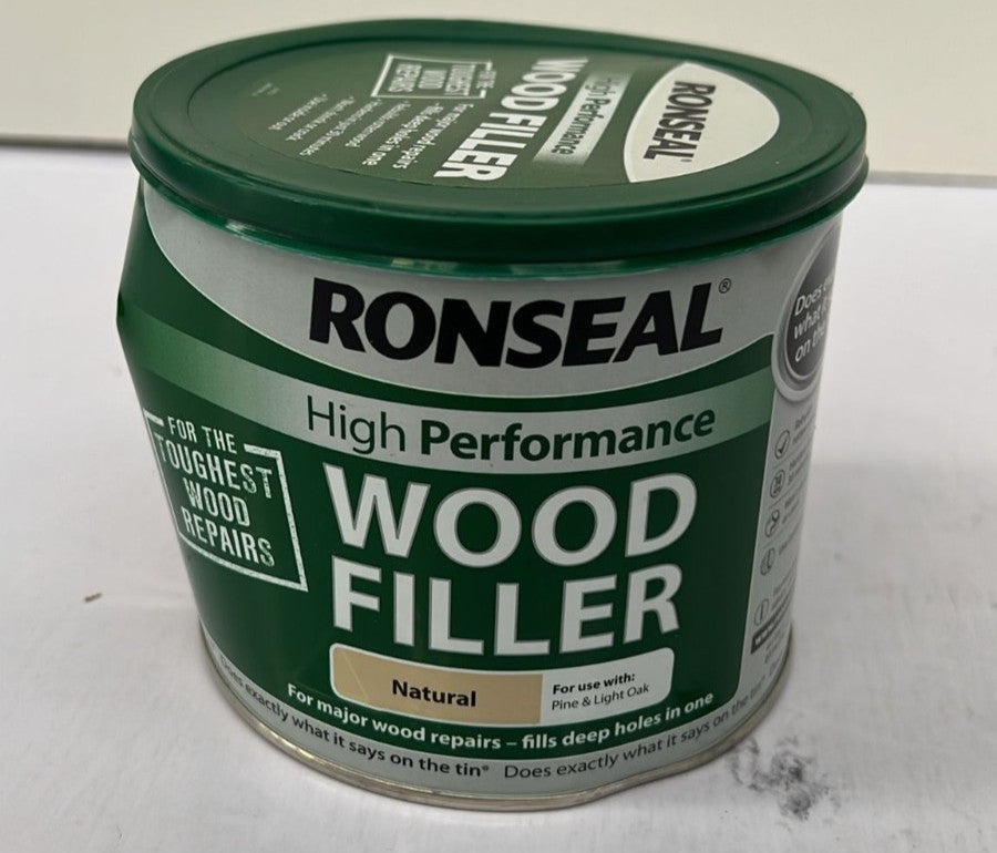 Ronseal 35304 High Performance Wood Filler - Natural 550g (TIN DAMAGED)