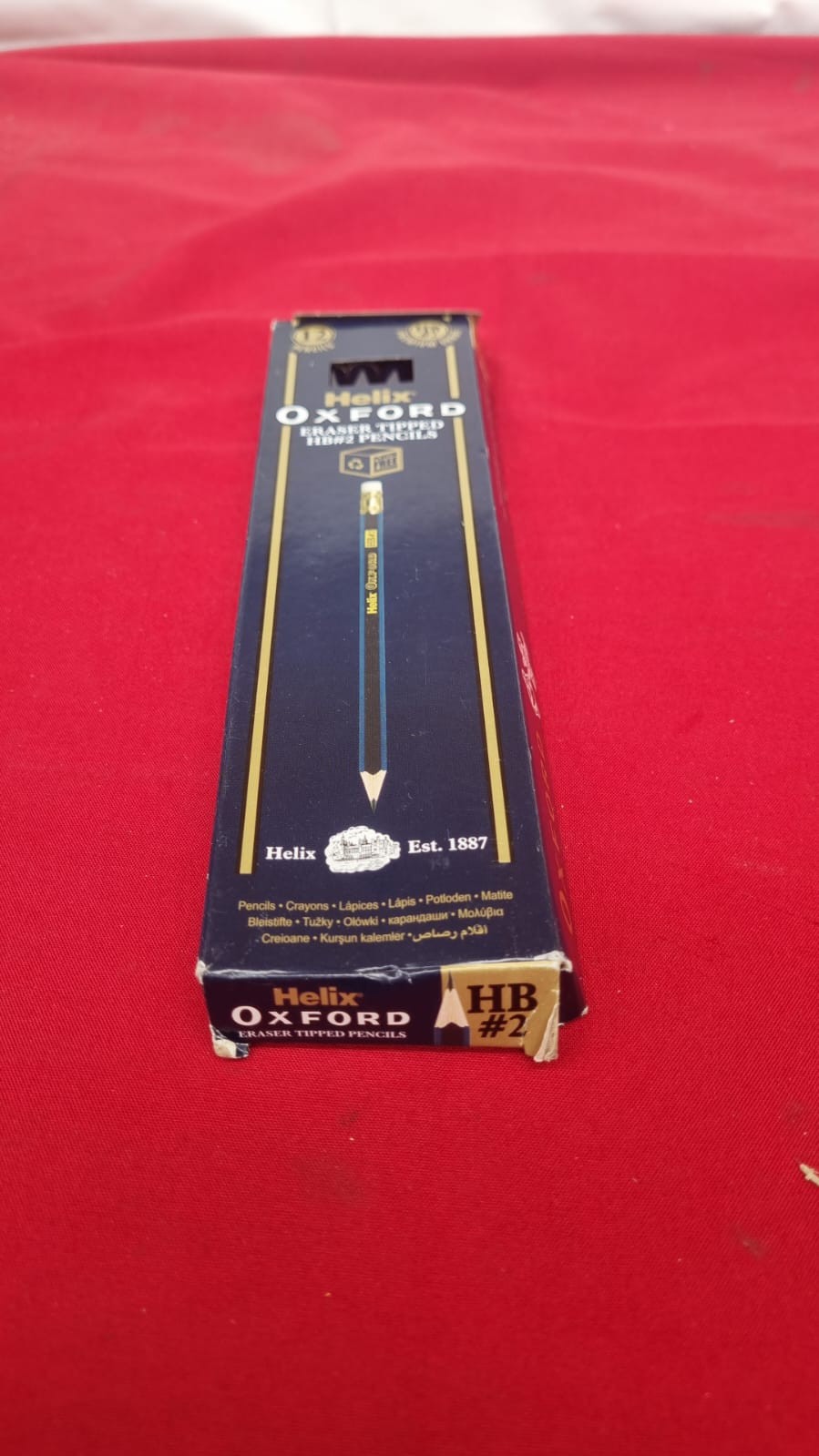 Helix Oxford 2B Grade Graphite Pencils with Eraser Tip Pack 12 (box damaged)
