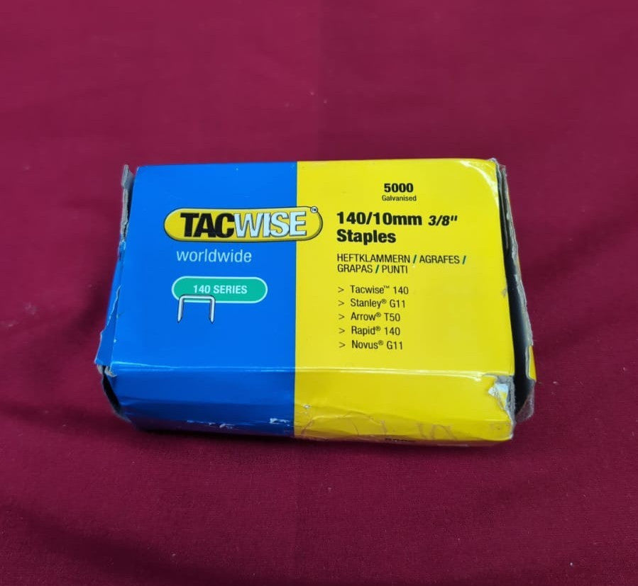 Tacwise Type 140/10mm Heavy Duty Galvanised Staples, Pack of 2500(BOX DAMAGED)