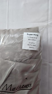 Bronwen Mathews Super King Size 1x Duvet 260x220cm 2x Pillow 50s75+13cm Linen