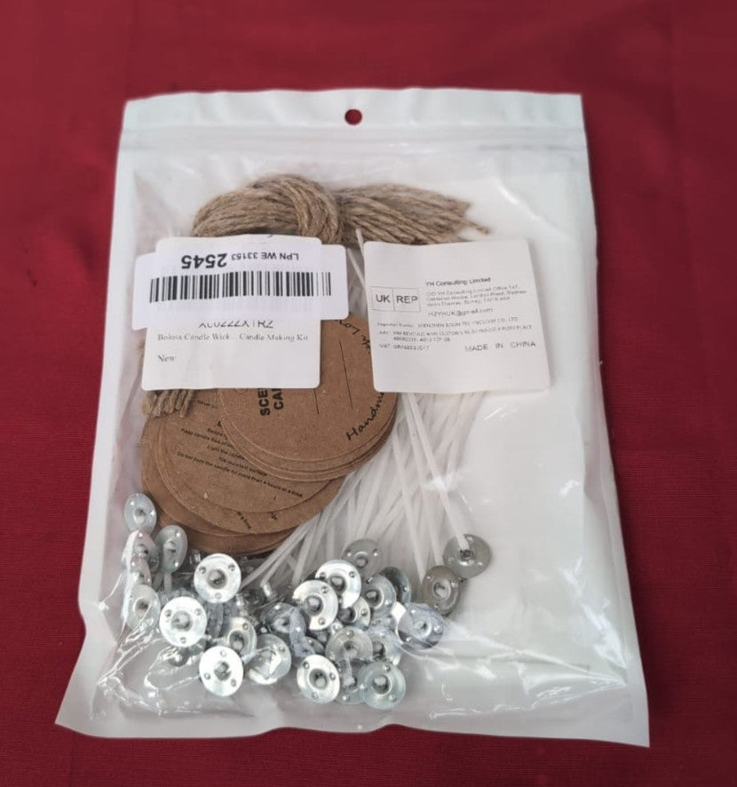 Bolosa Candle Wicks Kit with, Long Lasting Pre-Waxed, No Black Smoke,