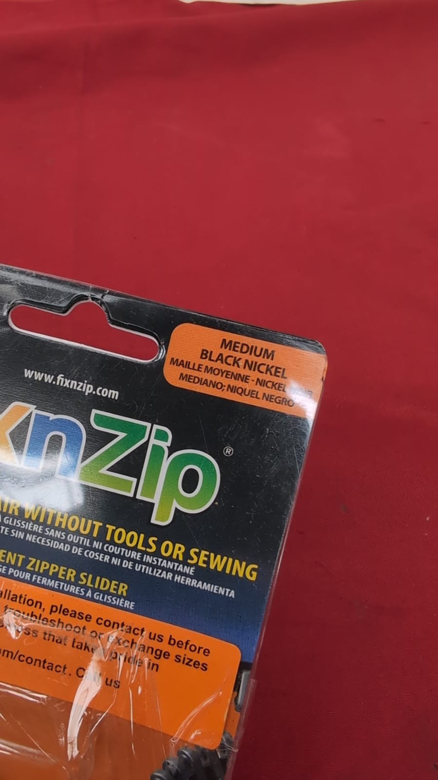 FixnZip Instant Zipper Replacement, Nikel, Black Nickel, M (packaging damaged)