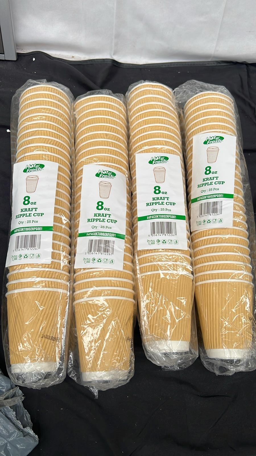 Coffee Cups Without Lids 8oz Disposable  Kraft Takeaway  25 PcsPACK OF 4