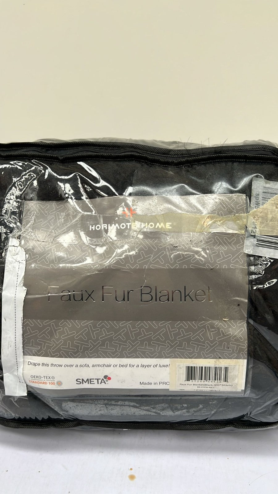 HORIMOTE HOME Luxury Faux Fur Throw Blanket 150x200cm Black