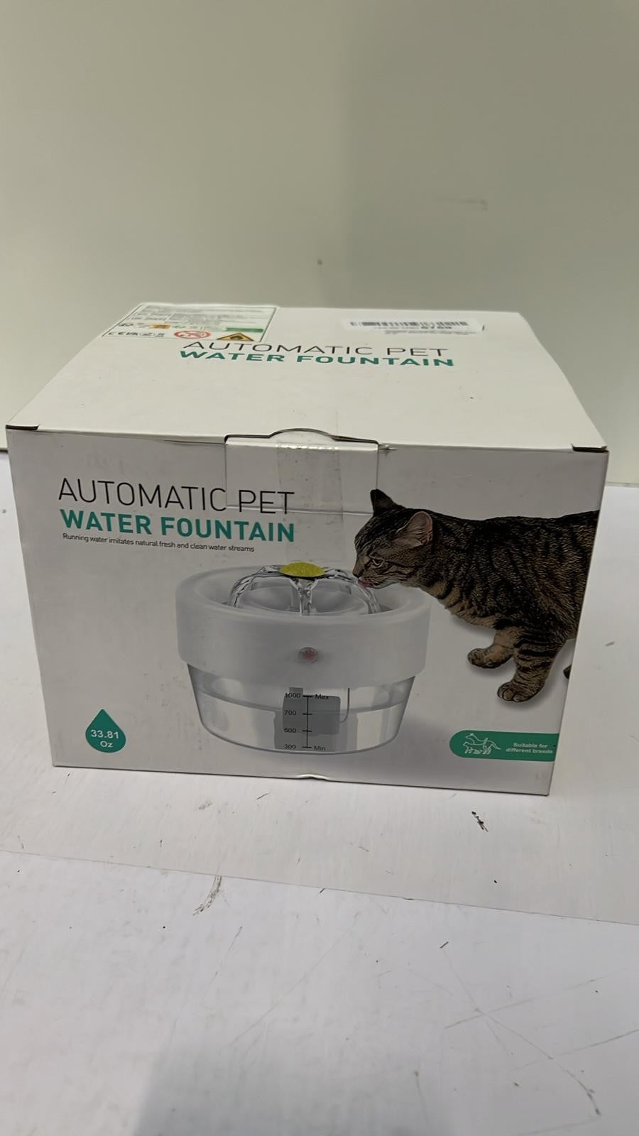 Wireless Cat Fountain 1 L Cat Water Fountain with Motion Sensor