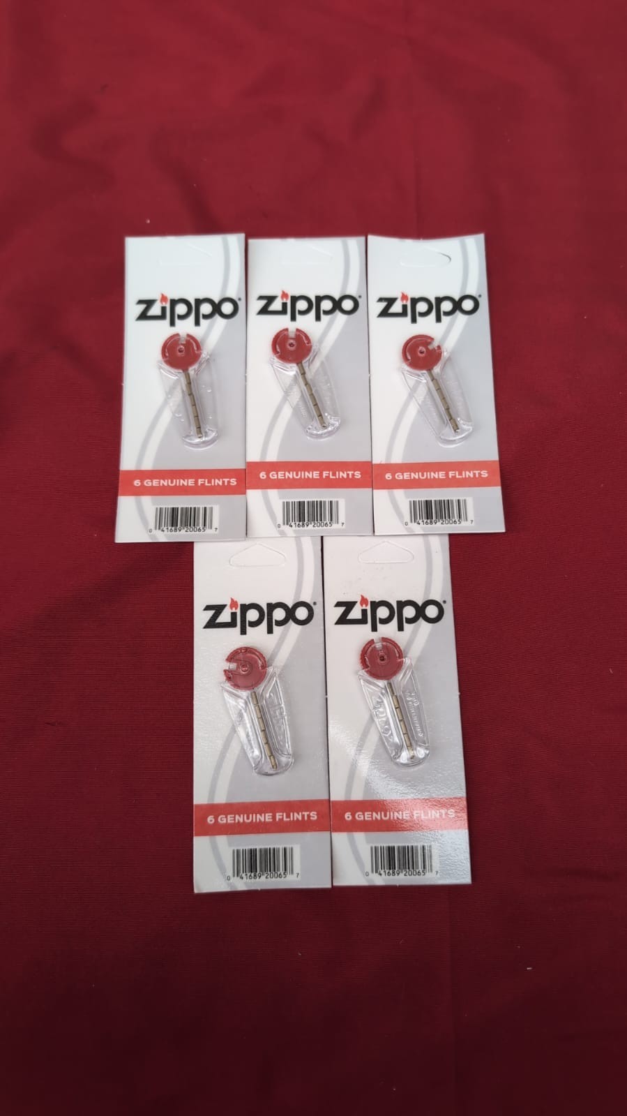 Zippo 2406N 6 Flints Plastic Dispenser, Aluminum, Multicolor, One Size 5 PACK