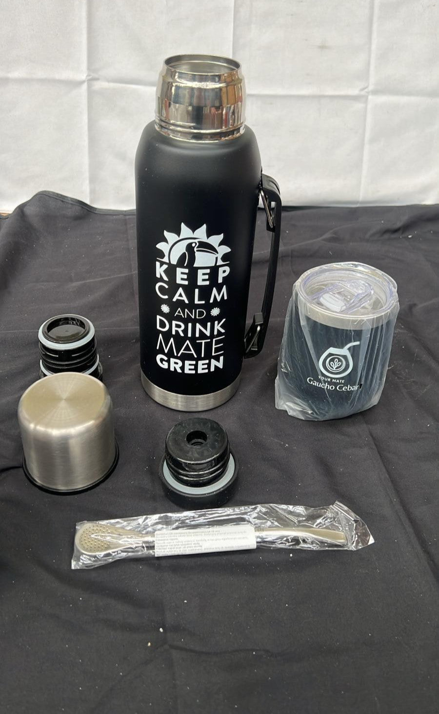 Gaucho Cebar Yerba Mate Tea Set BLACK, (BOX DAMAGED)