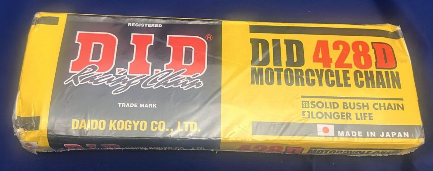 DID 428 D Chain 140 Links (Standard), Open, with Clip Lock