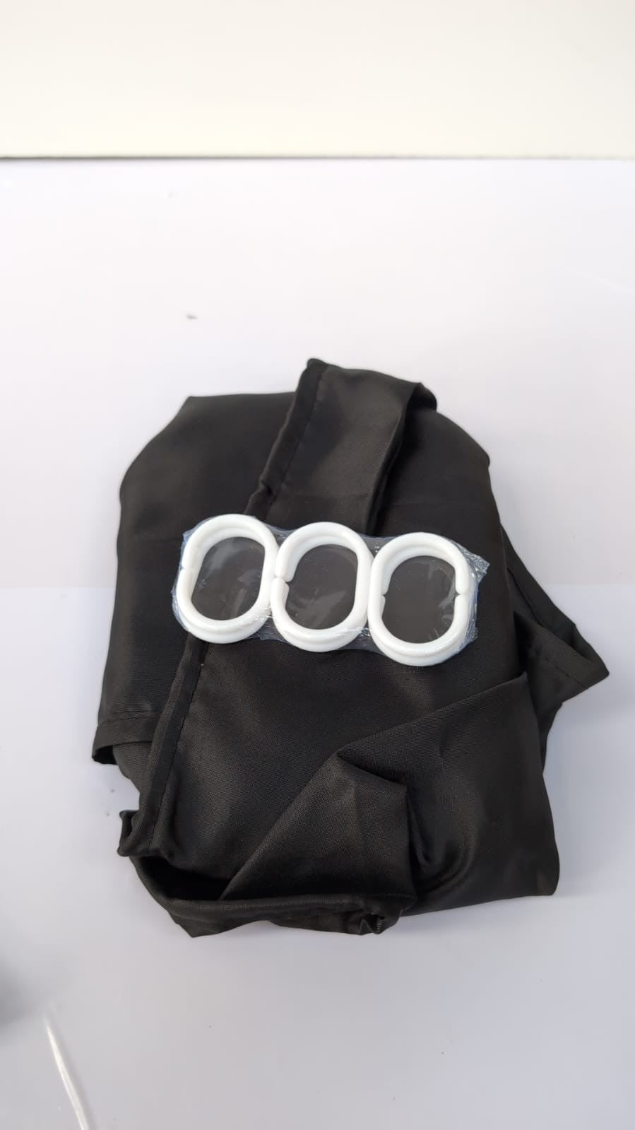 Furlinic Black Shower Curtain AntiMould Resistant Waterproof (packaging damaged)