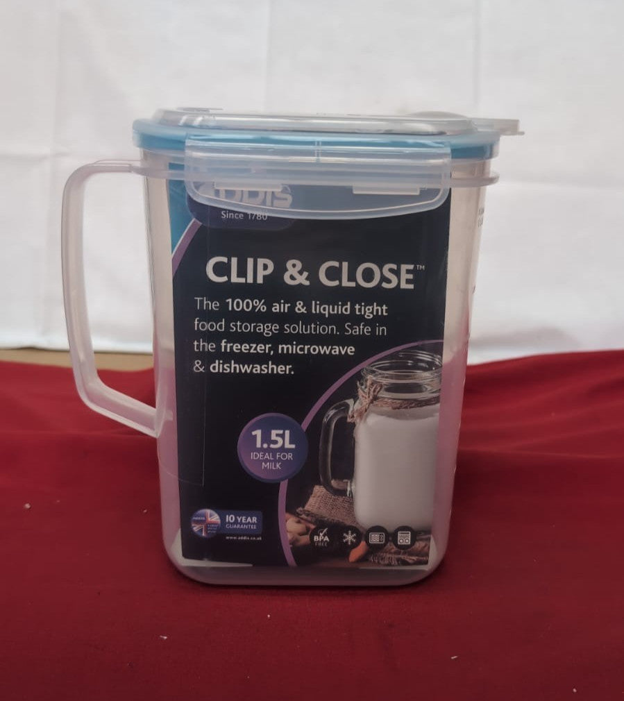 Addis 1.5L Fridge Liquid Storage Jug, Transparent( small scuff mark)