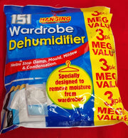 151 Hanging Wardrobe Dehumidifier Bags Trap Crystals