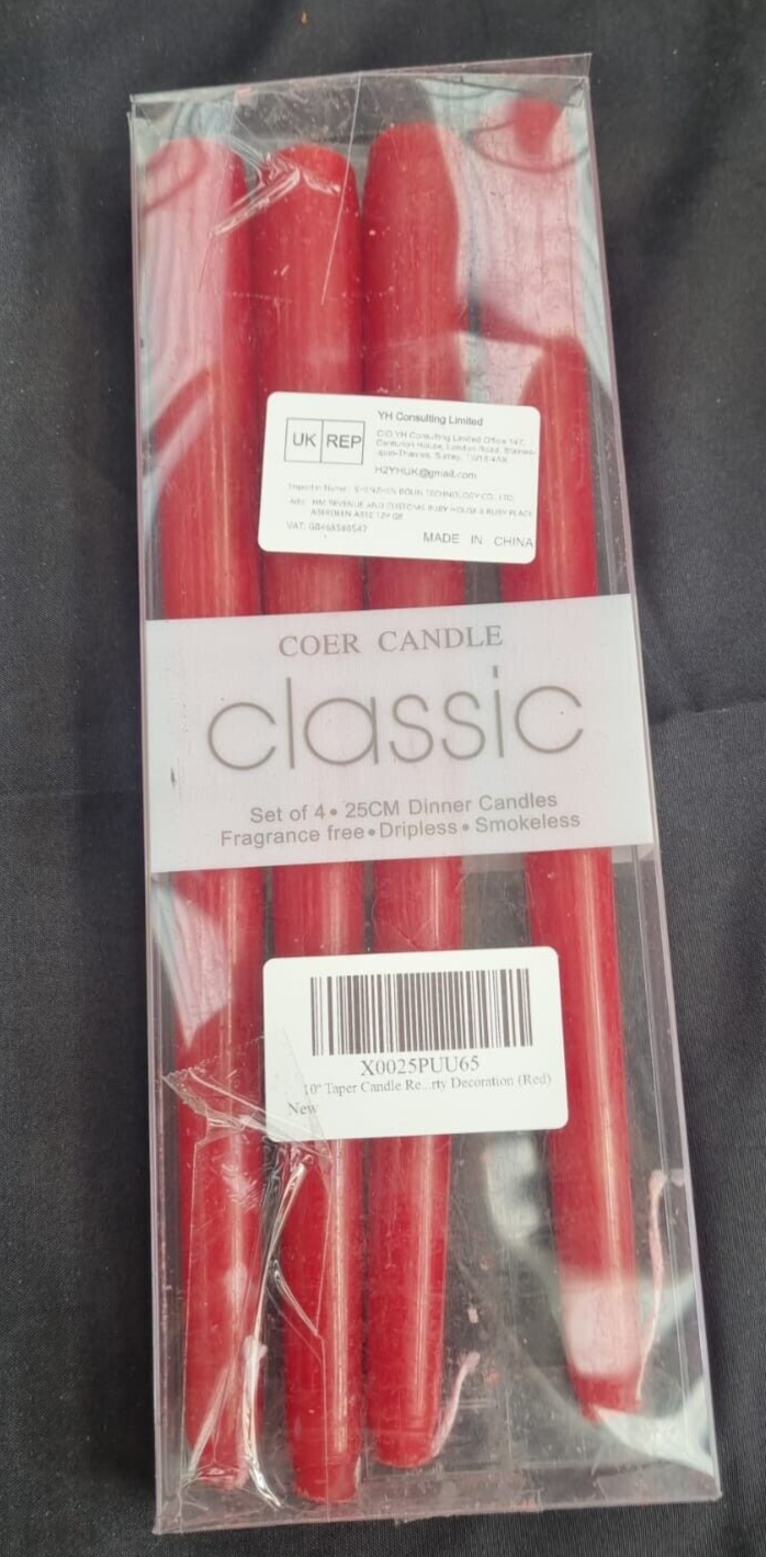 10 inch Taper Candles-Set of 4 Tapered Candle, Tall Candlesticks,Dripless