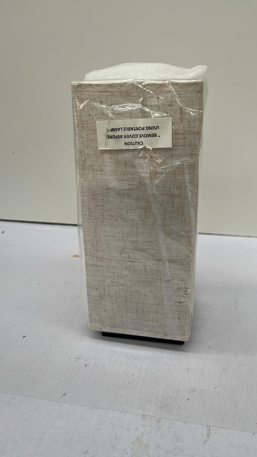 Desk Lamp Modern Nightstand Lamp with Square Fabric Lamp Shade 25cm