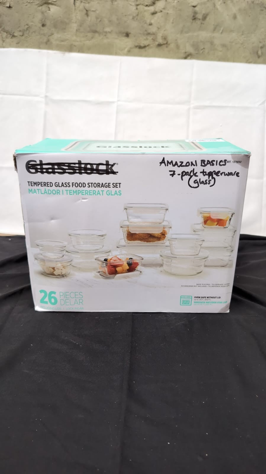 Amazon Basics Leak-Proof Glass Locking Lids Food Storage Containers, 7PACK