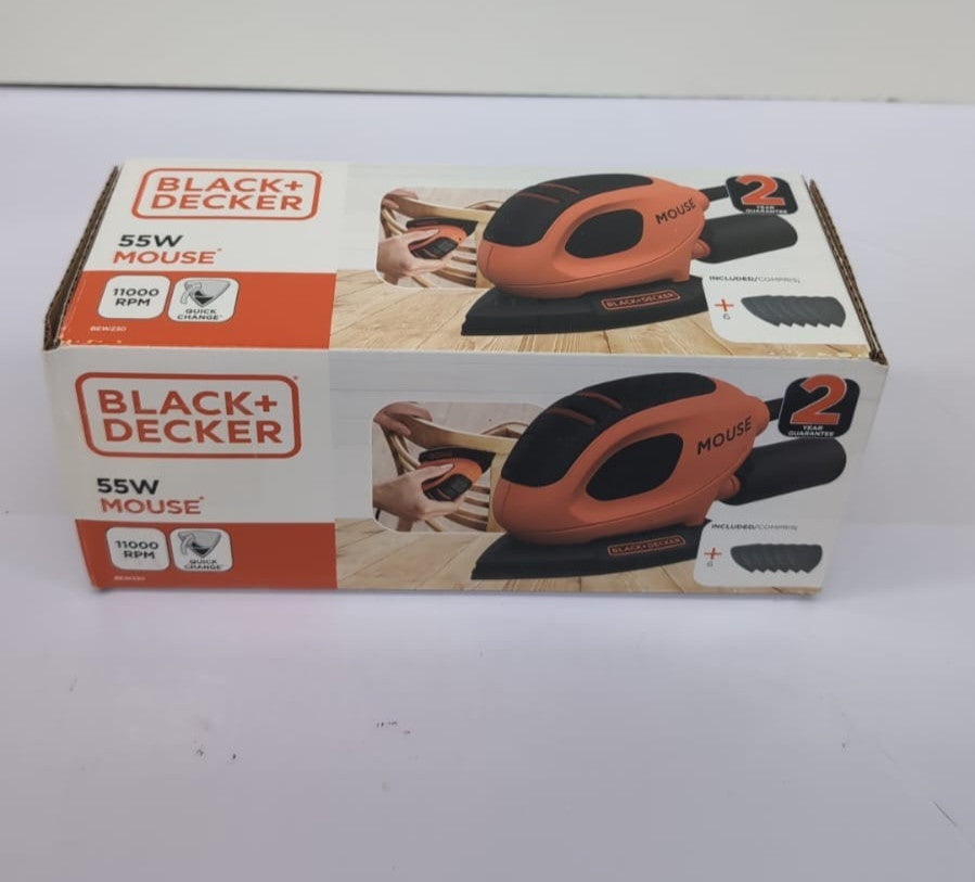 BLACK+DECKER Mouse 55W Detail Sander with  Sanding Sheets, (Used)