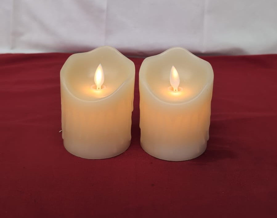 UNIVELA Flameless Candles, 3 X 4'' Flameless Candles with Remote, 2 Set