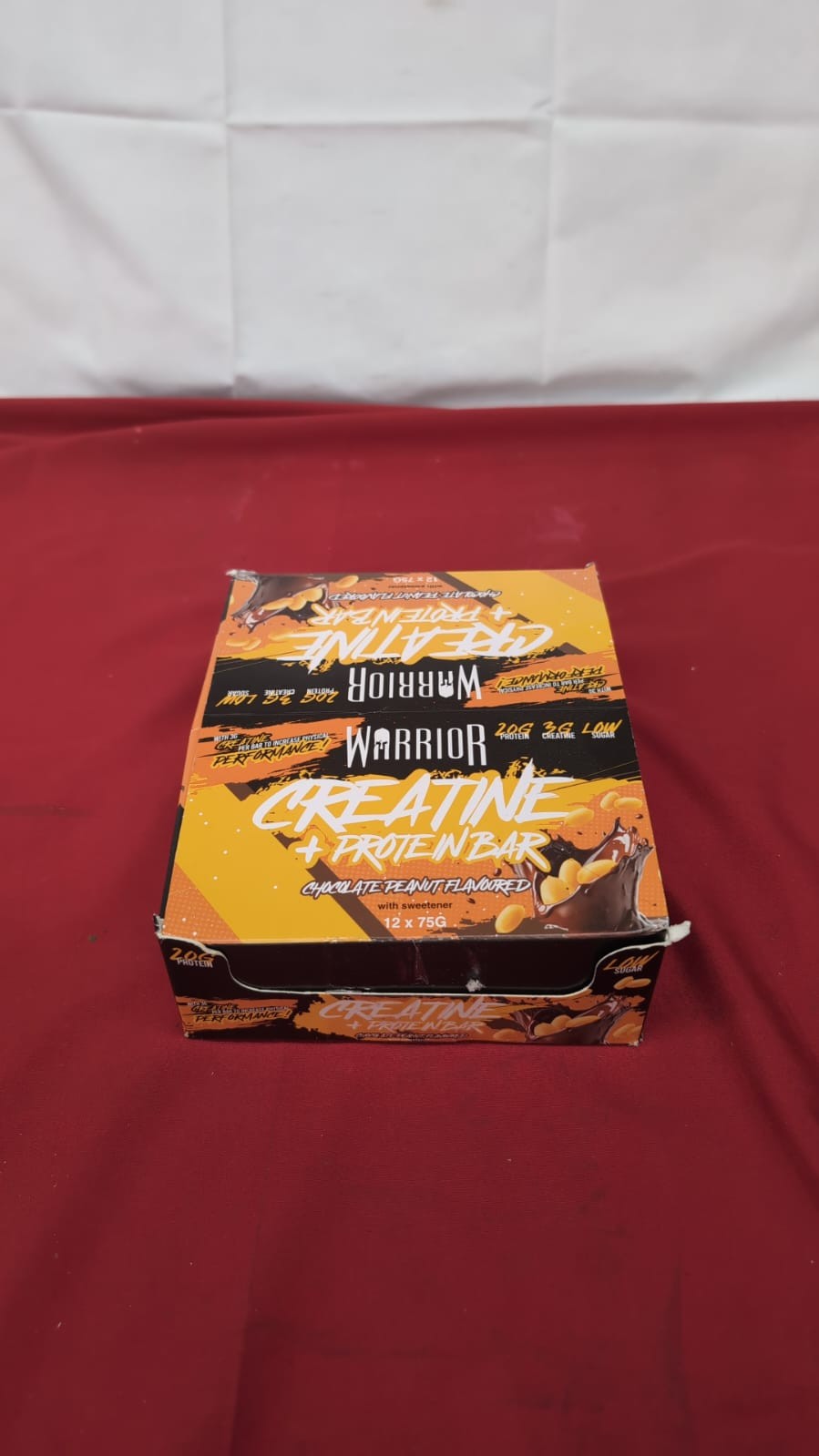 Warrior Creatine Protein Bars Low Carb Snack Oat 75g Chocolate Peanut (10pack)