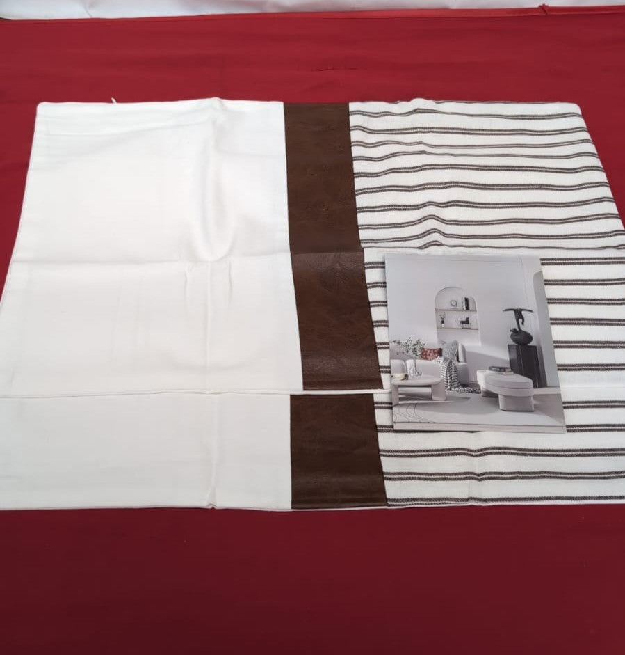 50x30 Pillow Covers Set of 2 Farmhouse Decor Stripe Patchwork Linen Gray