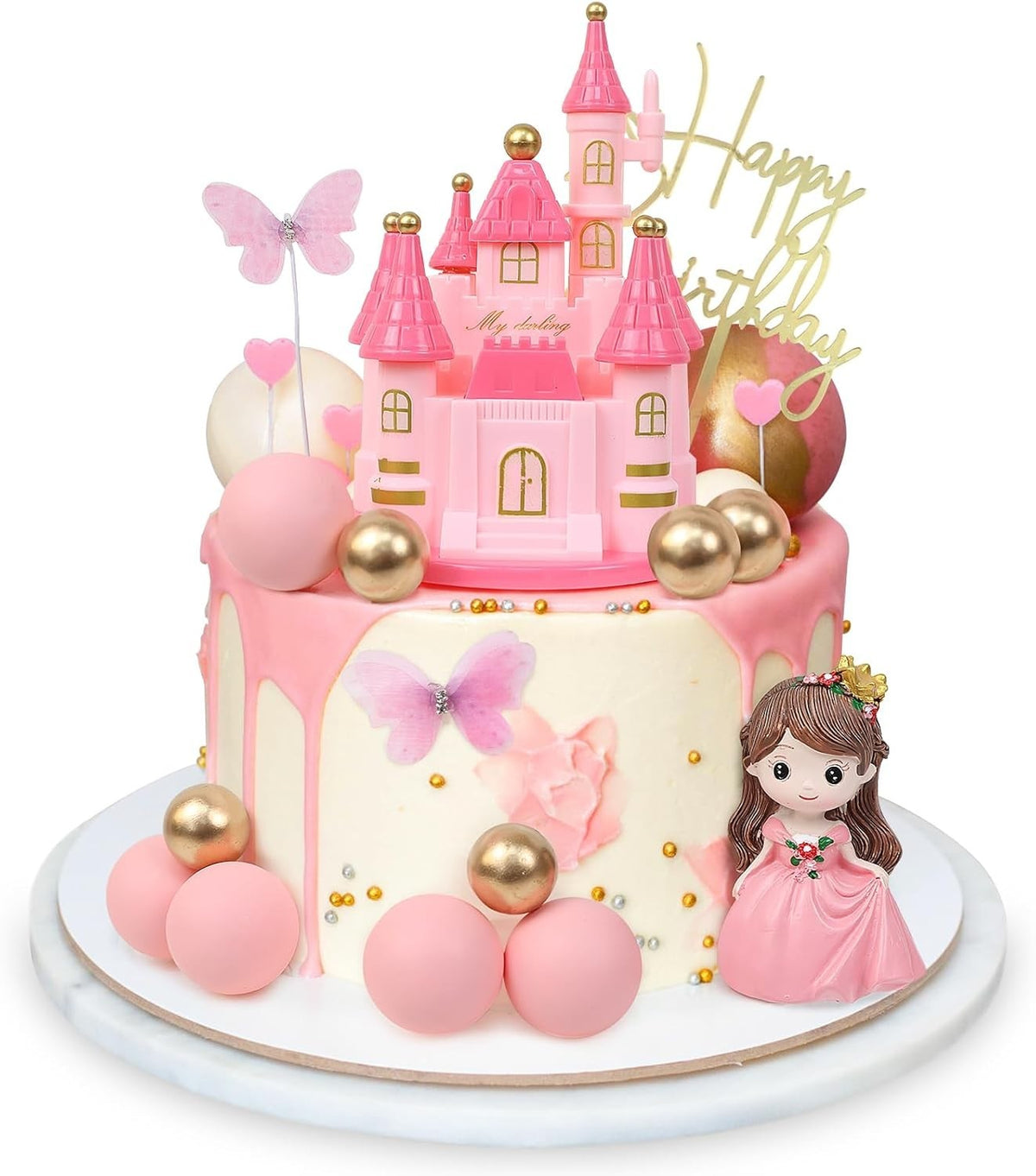 Princess Castle Cake Toppers Pink