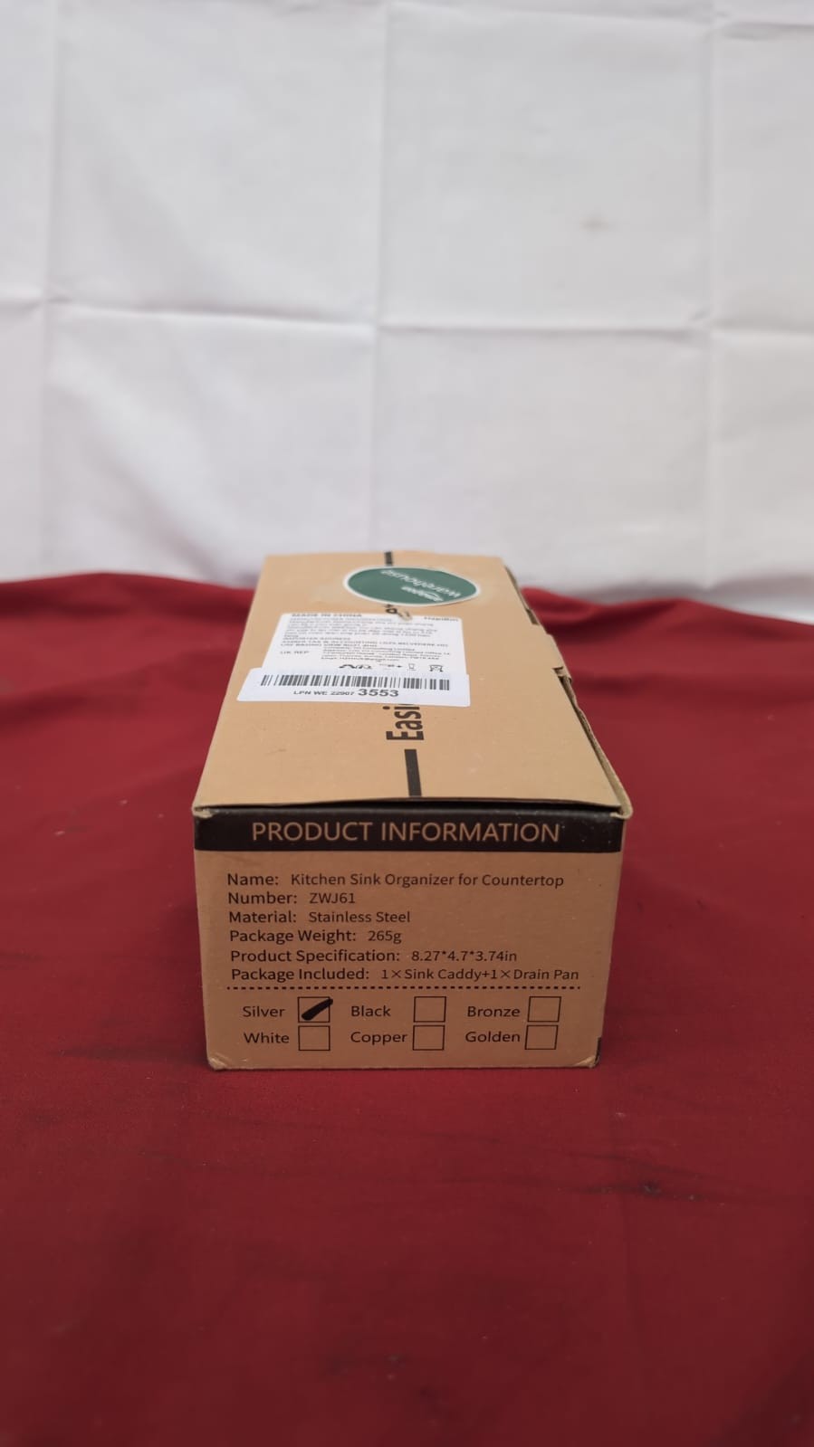 Kitchen Sink Caddy Self-draining Sponge Holder with Brush Storage & Organisation