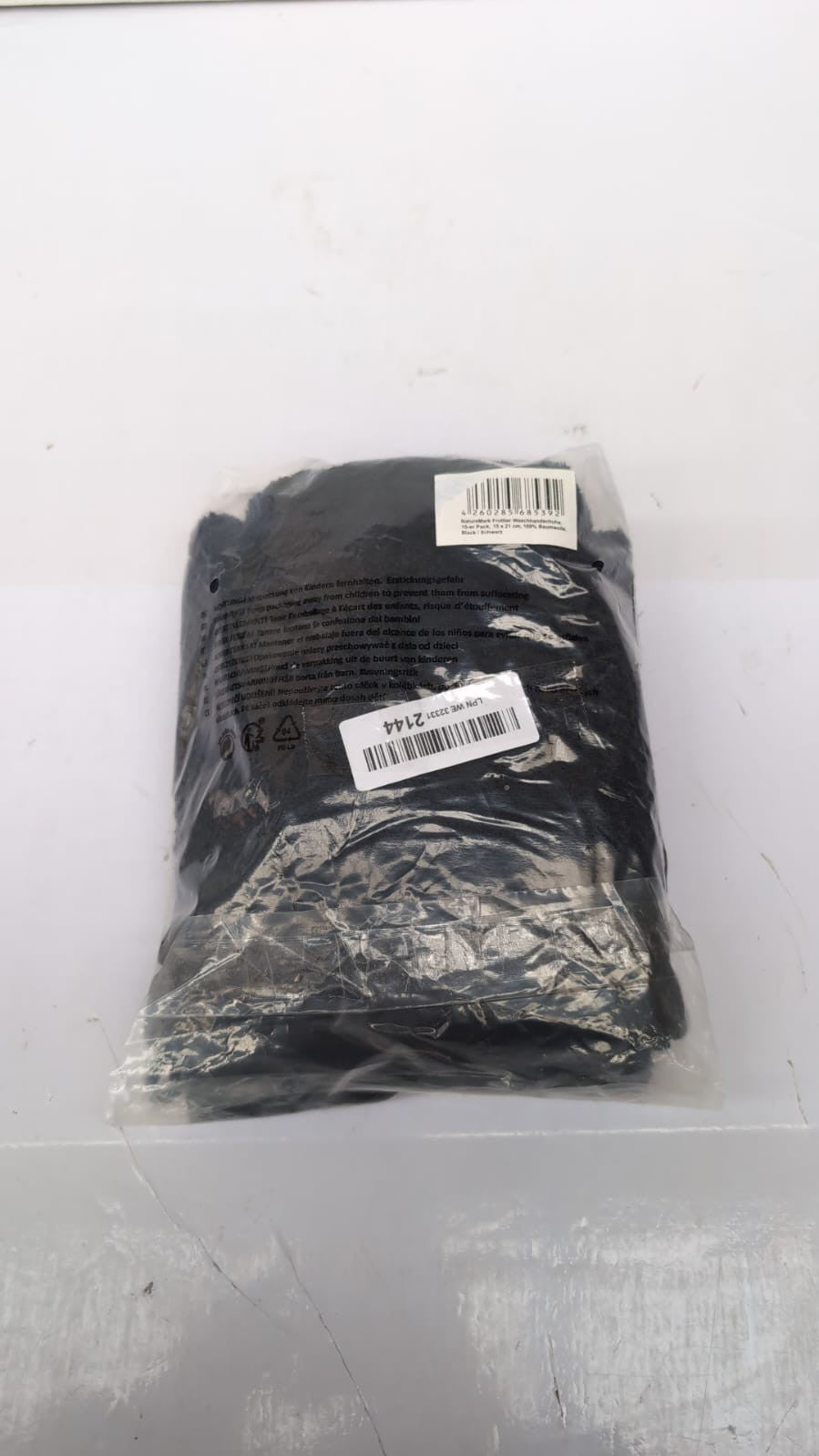 NatureMark 10 Bath Gloves, Black, Pack of 10-15 x 21 cm