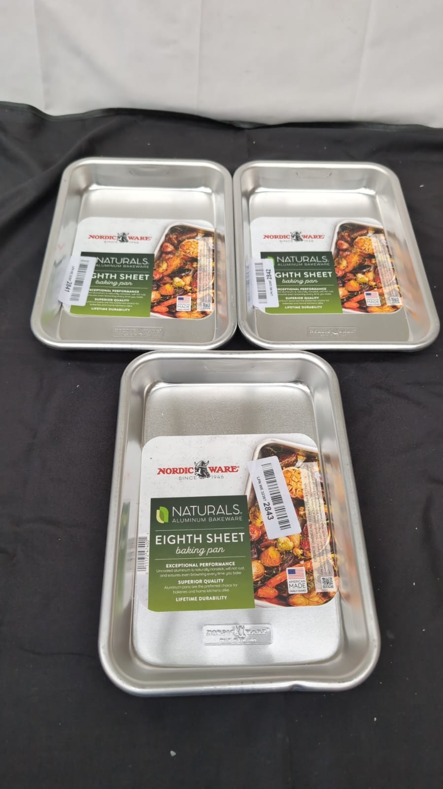 Nordic Ware Naturals Baker's Eighth Sheet Aluminium Tray  3PACK(DENT/ SCUFFED)