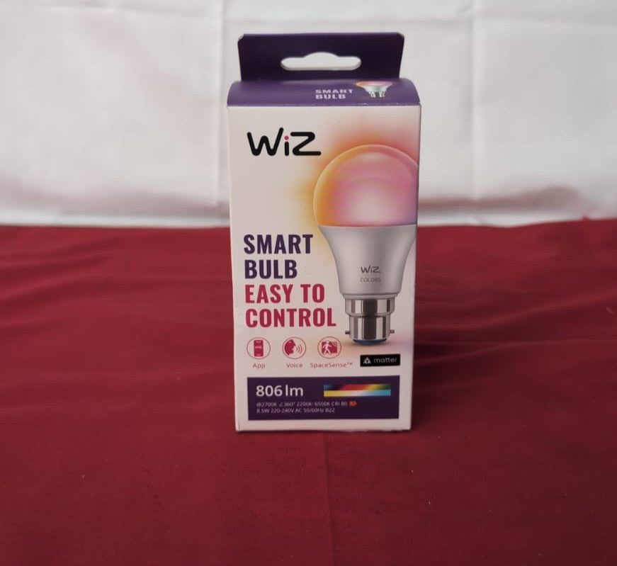 WiZ Smart Colour Bulb, A60, 8.5W, Colour, Motion Sensor with App, Connected WiFi
