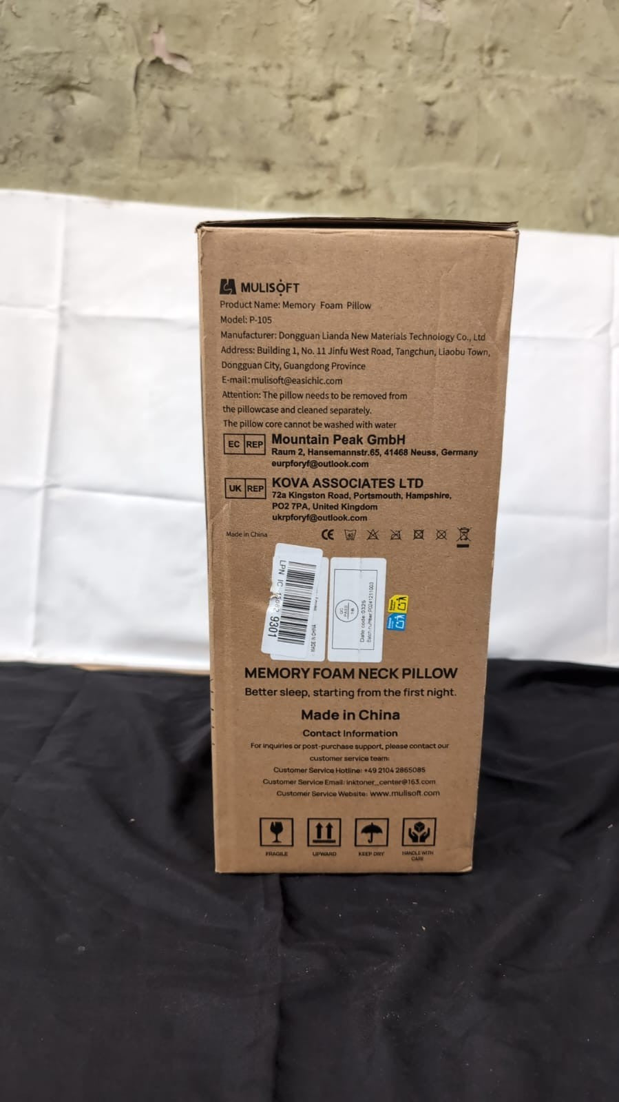MULISOFT Memory Foam Pillow, Comfortable Pillow, GREY,(BOX DAMAGED)