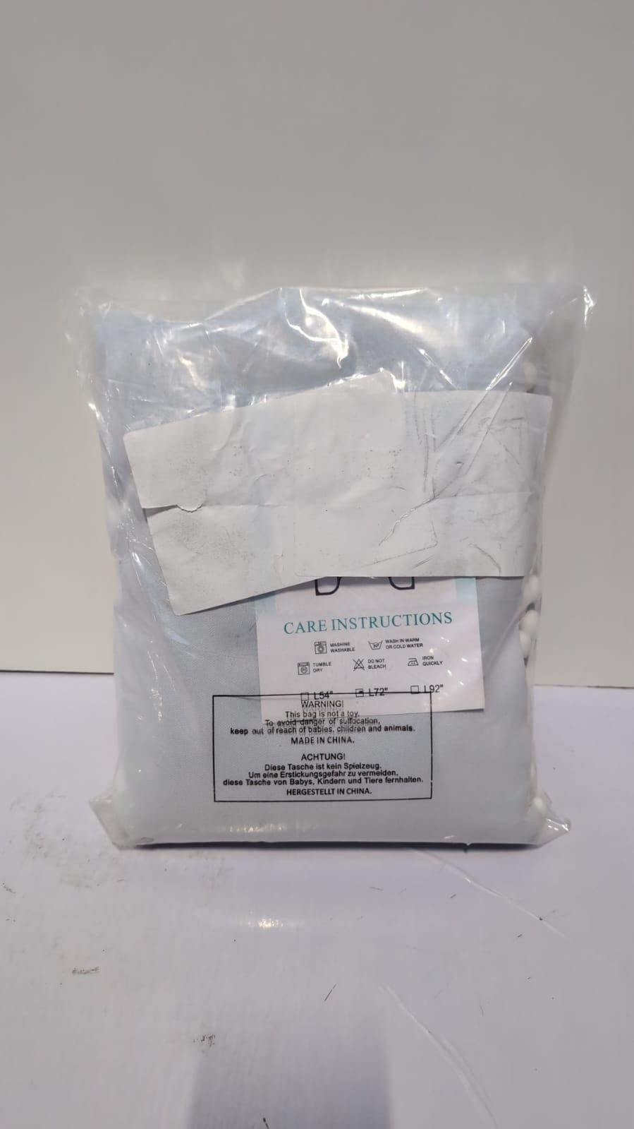 Abstractex White Linen Full Blackout Eyelet Curtains 72 Inch Long Drop