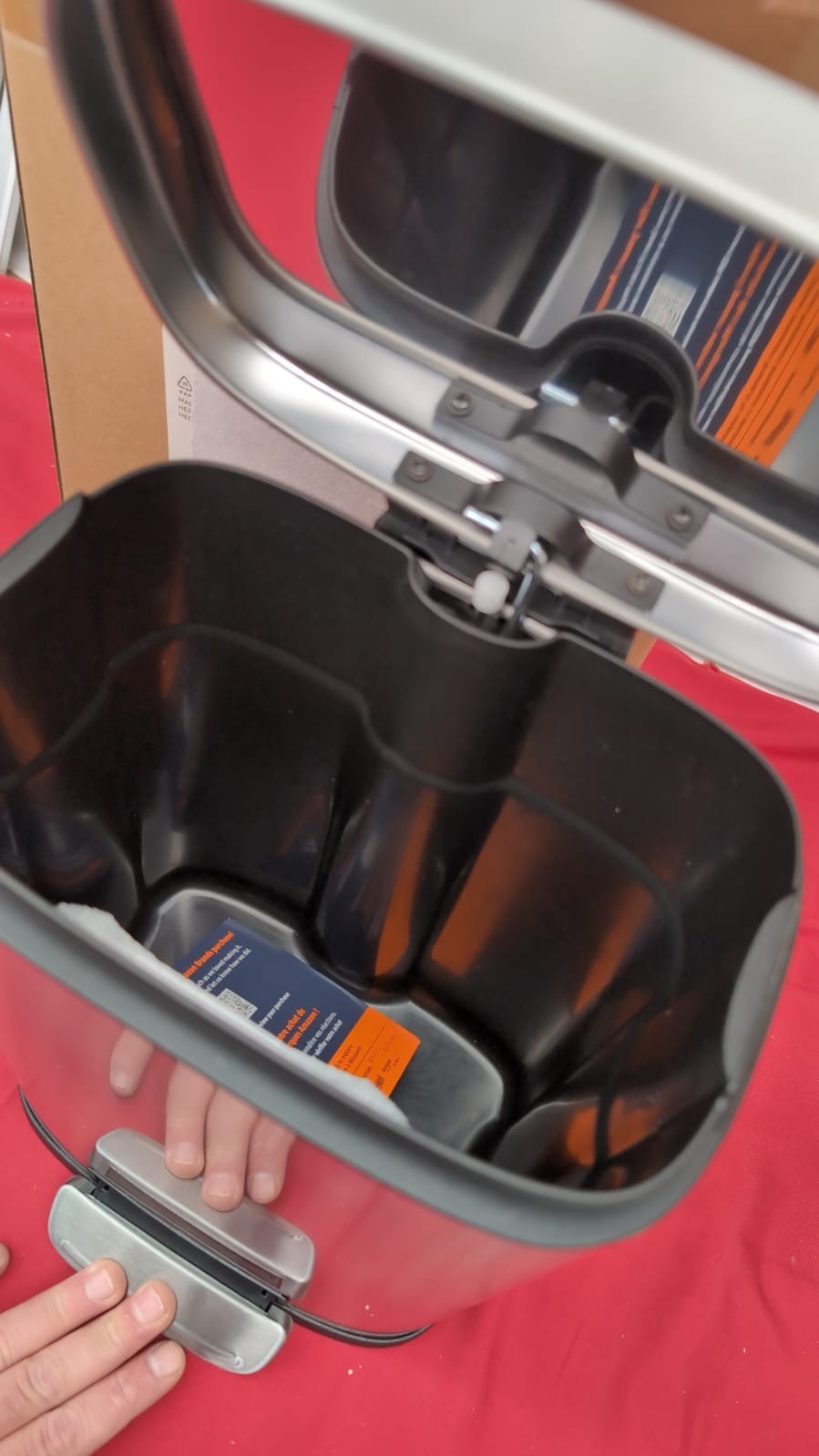 Amazon Basics Smudge Resistant (Box damaged slow close trashcan satin nickel)