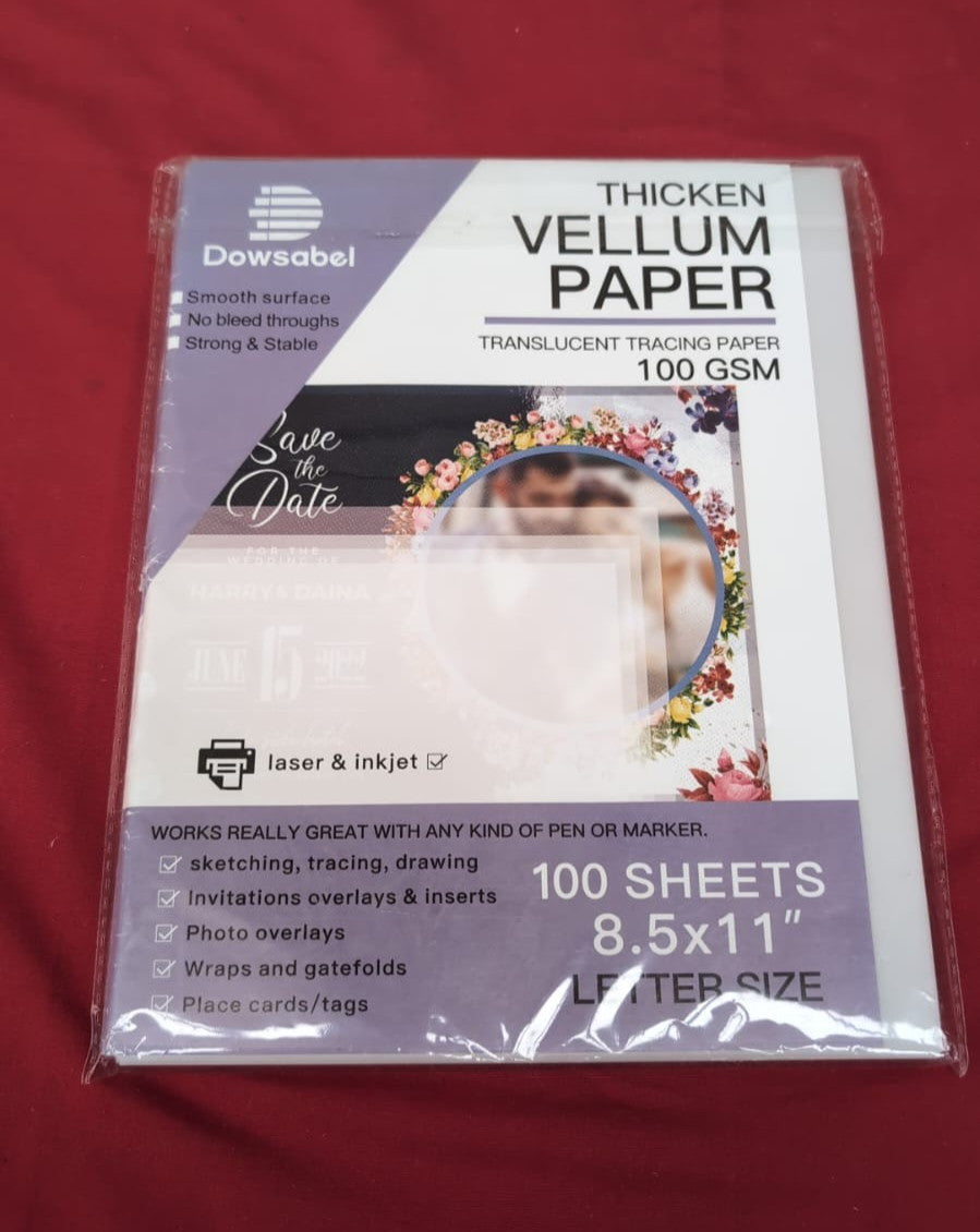 Translucent Vellum Paper, Dowsabel  8.5 x 11 inches Printable Vellums 100 Sheet