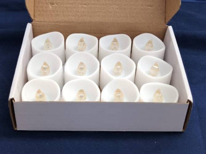 12 Pcs Led Tea Lights Candles, Automatically, Plastic Warm White