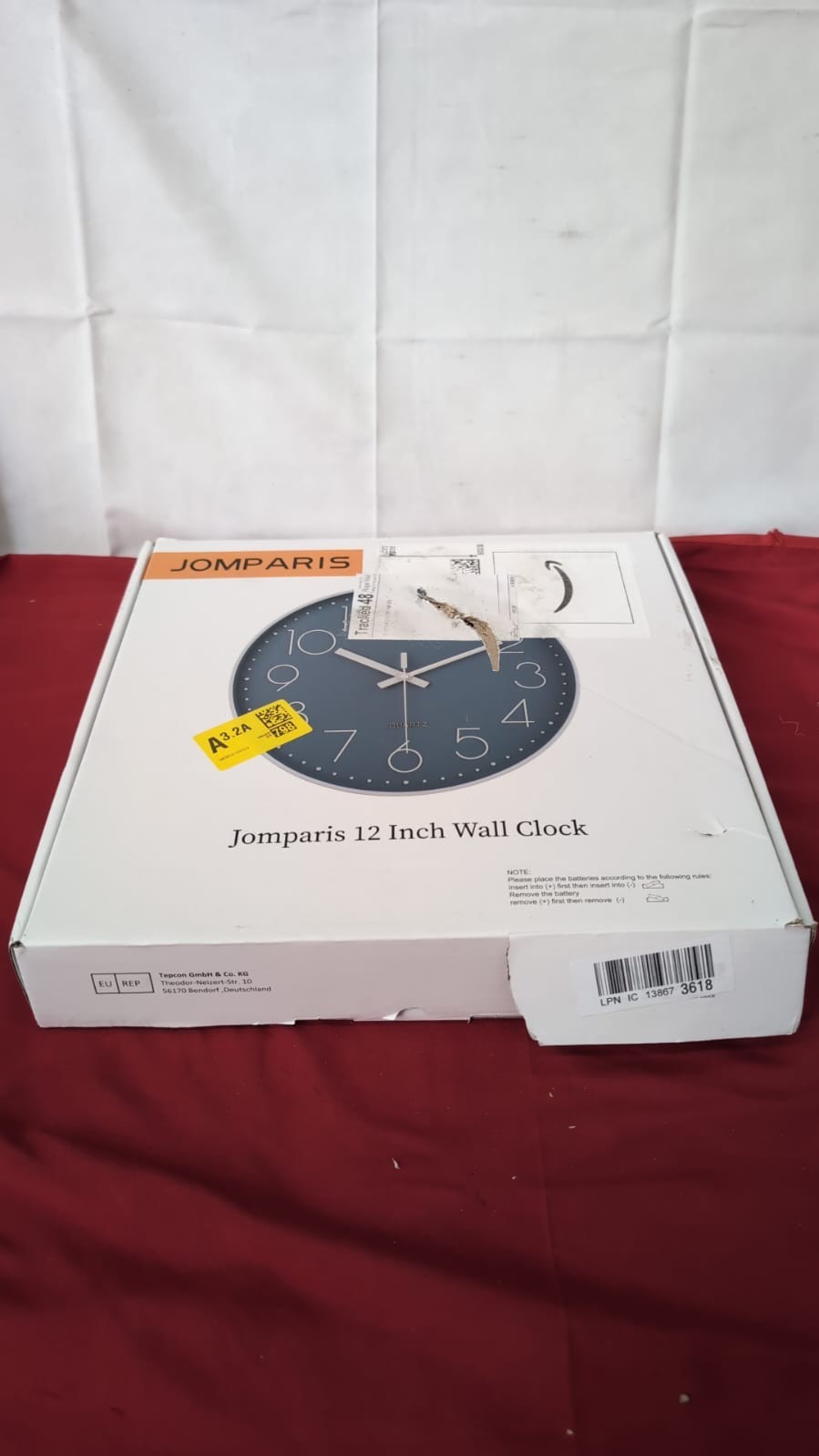 jomparis 12 Inch Silent Non-Ticking Battery Operated Quartz Wall clock(Used)