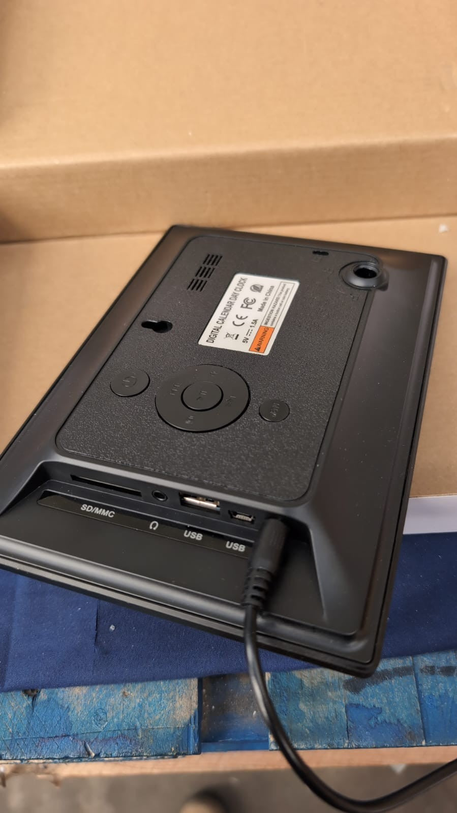 Large Vision Digital Alarm Clock (Box damaged, no stand, only wall hook)