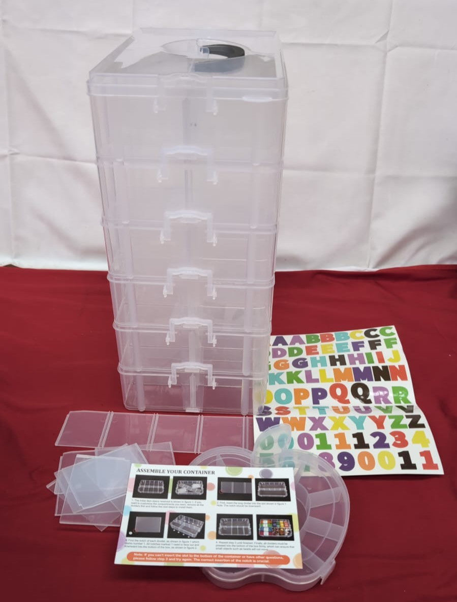 6 pack - stackable containers - each container is 16cm x 24cm x 6cm